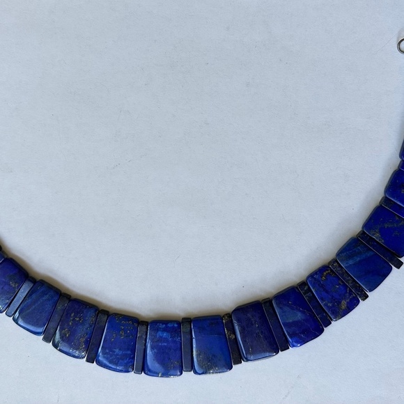 vintage gorgeous lapis lazuli collar with matching drop earrings - Picture 9 of 9